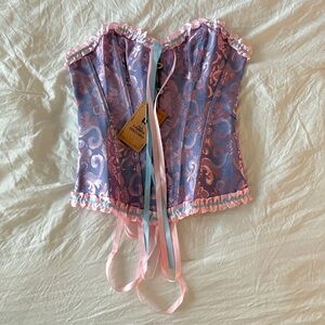 ELEGANT COLORFUL BLUE AND PINK CORSET TOP COSPLAY